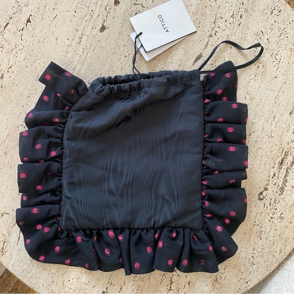 The Attico Silk Ruffle Pouch Purse - Picture 2 of 6